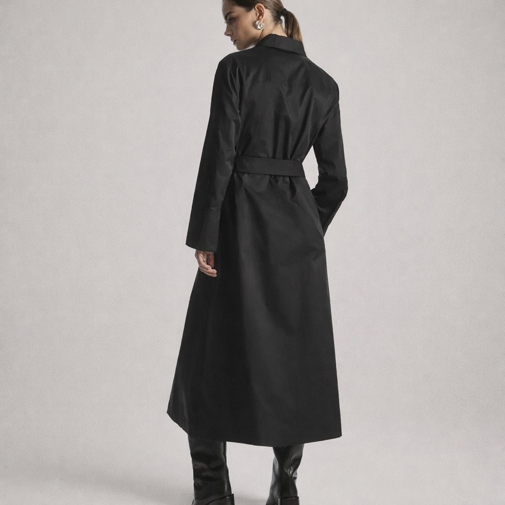 COS Black Belted Cotton Shirt Dress Midi |  NWT | Size 2